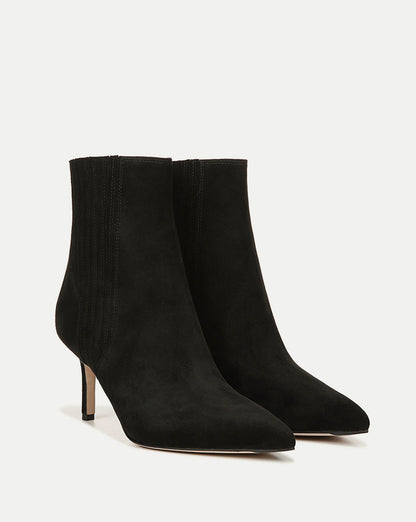 Veronica Beard | Lisa Mid-Heel Ankle Boot in Black Suede Black