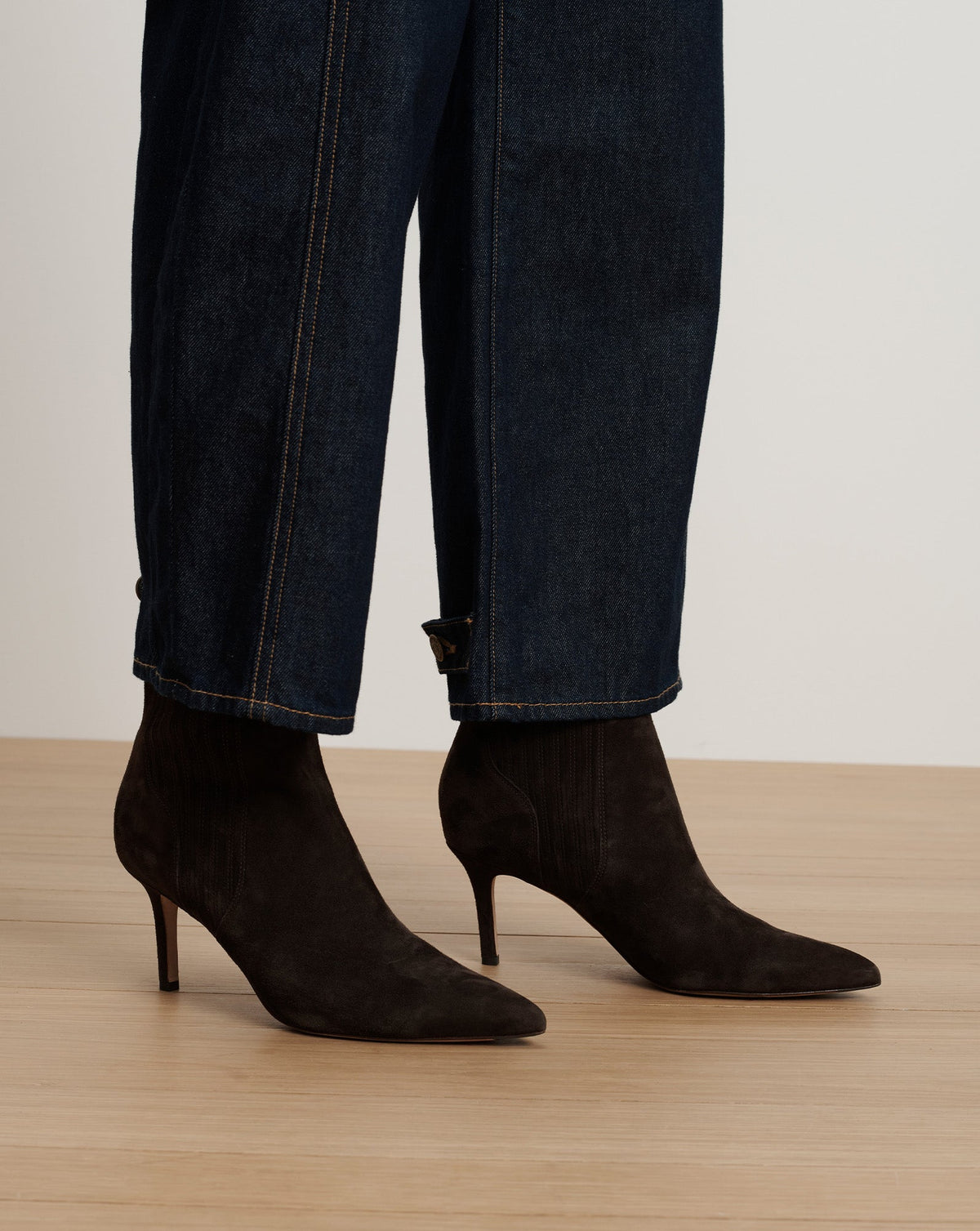 Veronica Beard | Lisa Mid-Heel Ankle Boot in Espresso Espresso