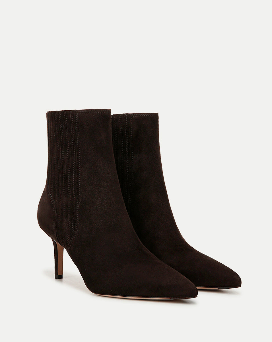 Veronica Beard | Lisa Mid-Heel Ankle Boot in Espresso Espresso