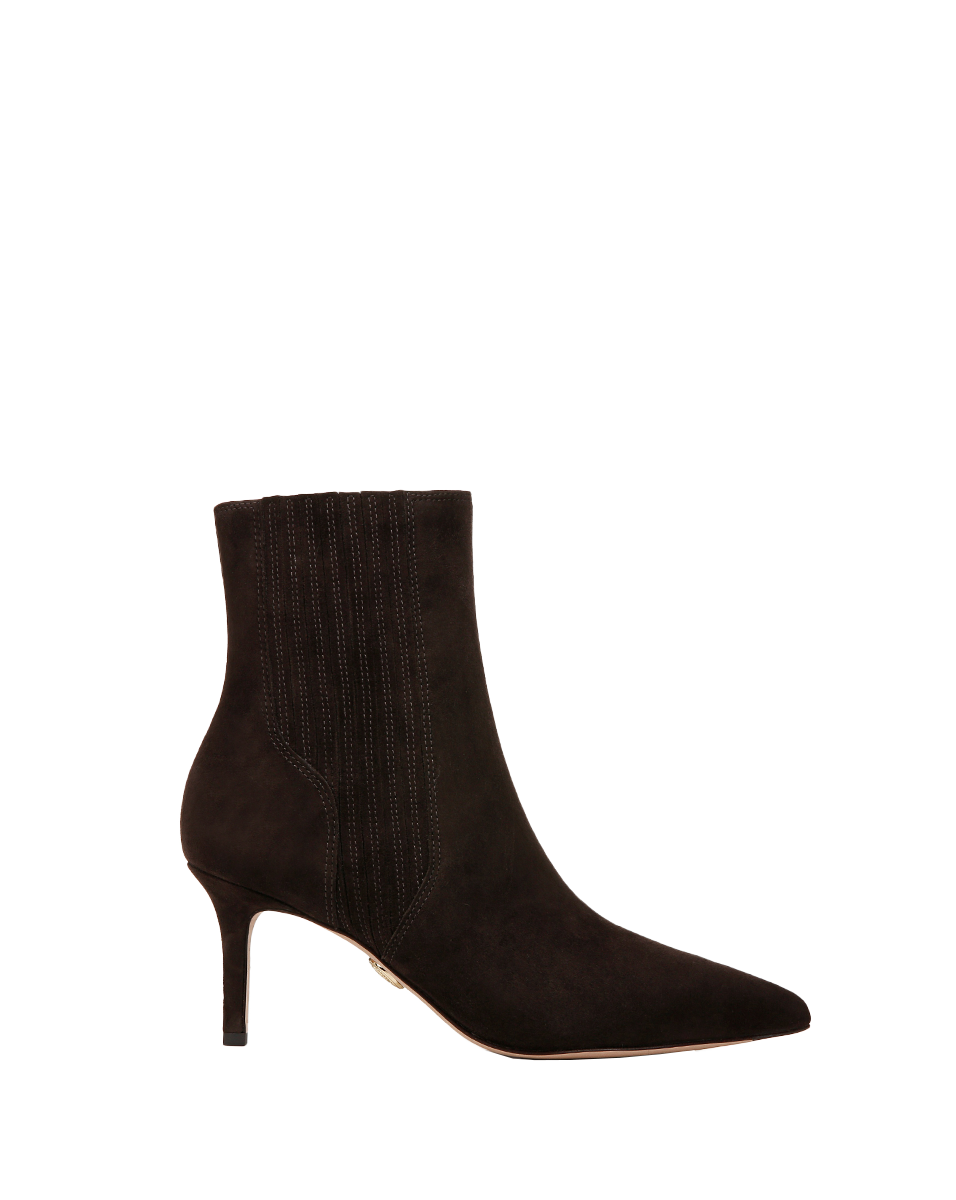 Veronica Beard | Lisa Mid-Heel Ankle Boot in Espresso Espresso