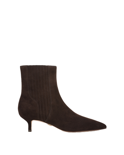 Veronica Beard | Lisa Kitten-Heel Ankle Boot in Espresso Espresso
