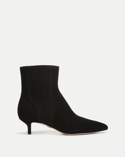 Veronica Beard | Lisa Kitten-Heel Ankle Boot in Black Black