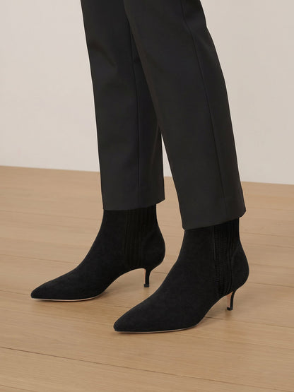 Veronica Beard | Lisa Kitten-Heel Ankle Boot in Black Black
