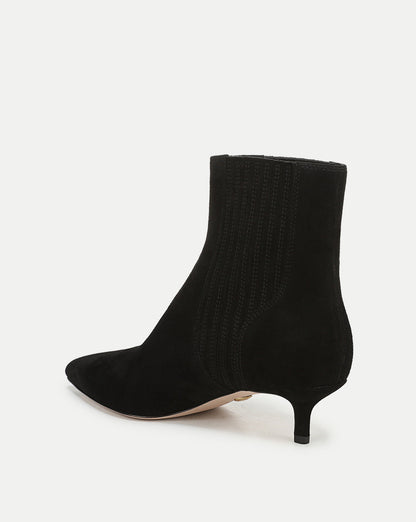Veronica Beard | Lisa Kitten-Heel Ankle Boot in Black Black