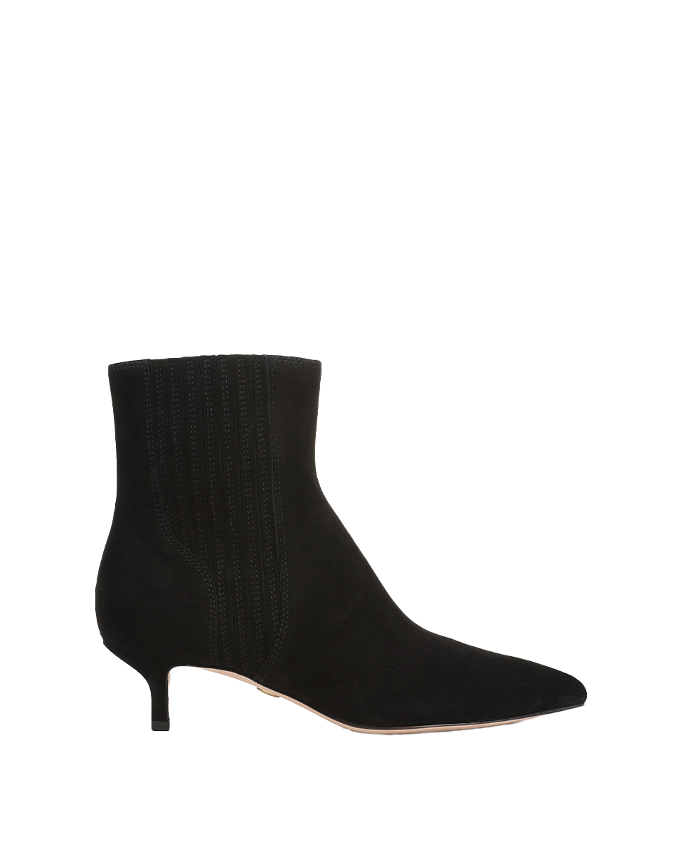 Veronica Beard | Lisa Kitten-Heel Ankle Boot in Black Black