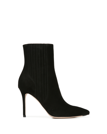 Veronica Beard | Lisa Stiletto Mid-Heel Ankle Boot in Black Black