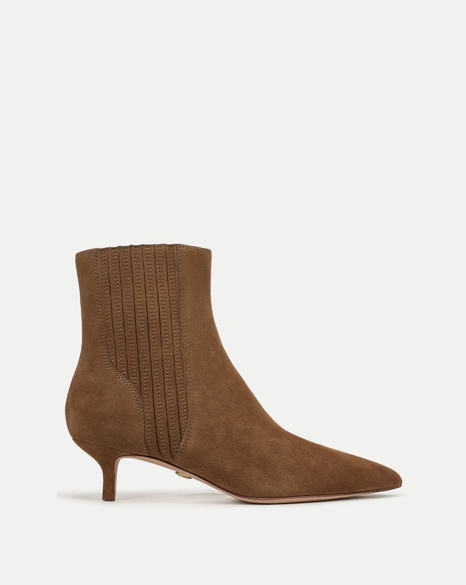 Veronica Beard | Lisa Kitten-Heel Ankle Boot in Hazelwood Hazelwood