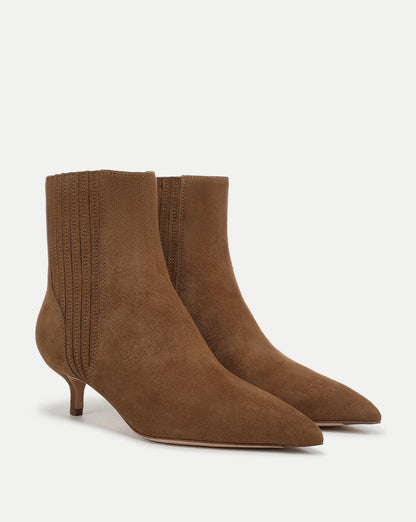 Veronica Beard | Lisa Kitten-Heel Ankle Boot in Hazelwood Hazelwood