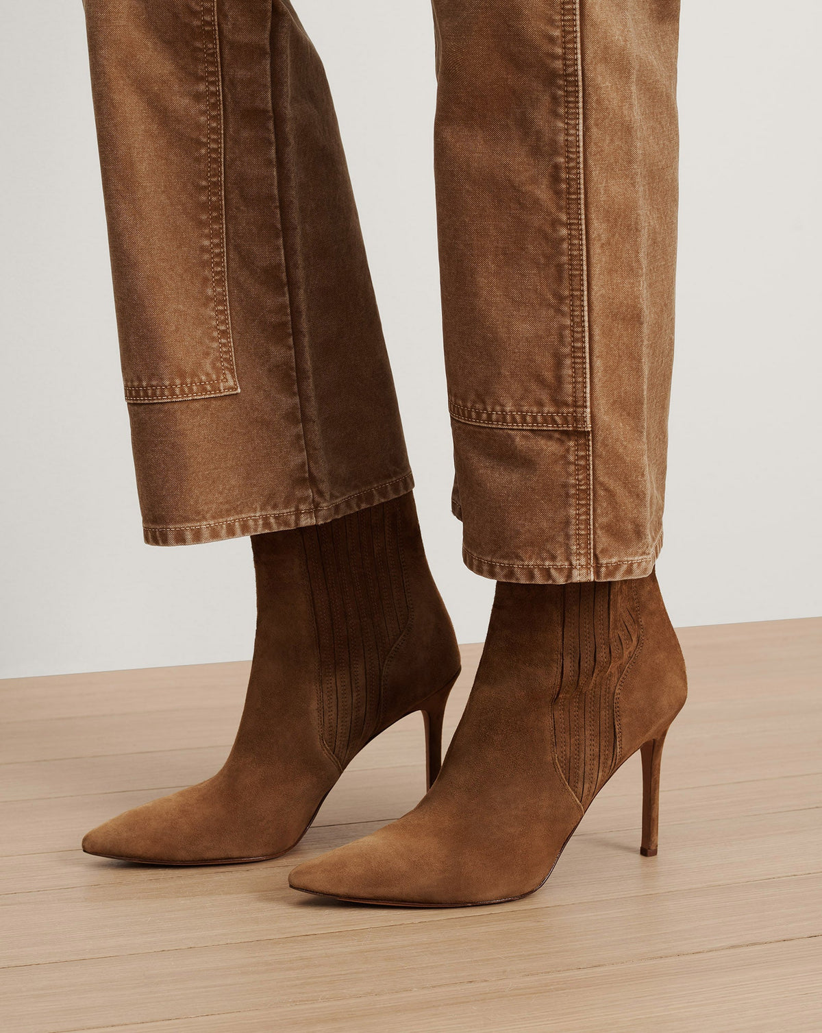 Veronica Beard | Lisa Stiletto Mid-Heel Ankle Boot in Chestnut Chestnut