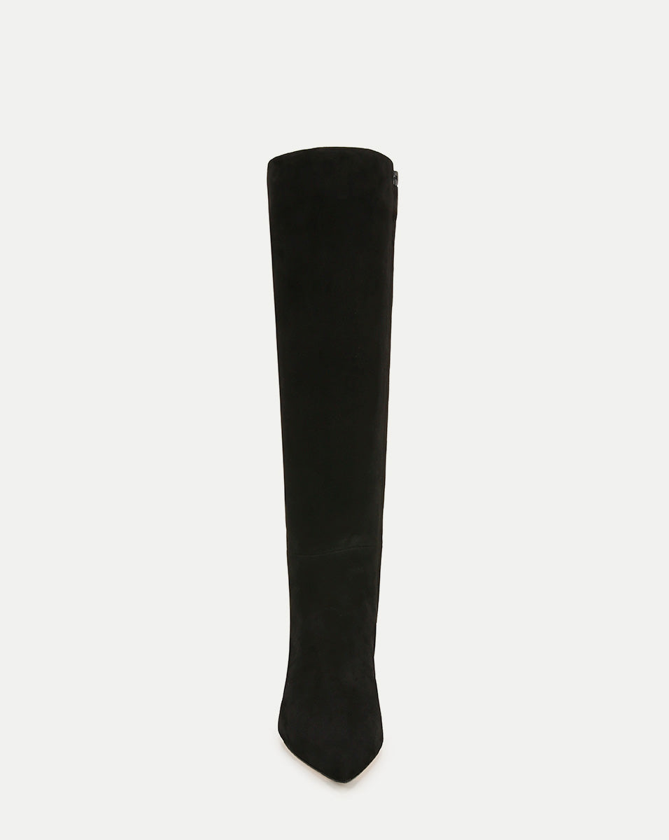 Veronica Beard | Lisa Mid-Heel Boot in Black Suede Black