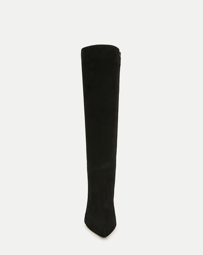 Veronica Beard | Lisa Mid-Heel Boot in Black Suede Black