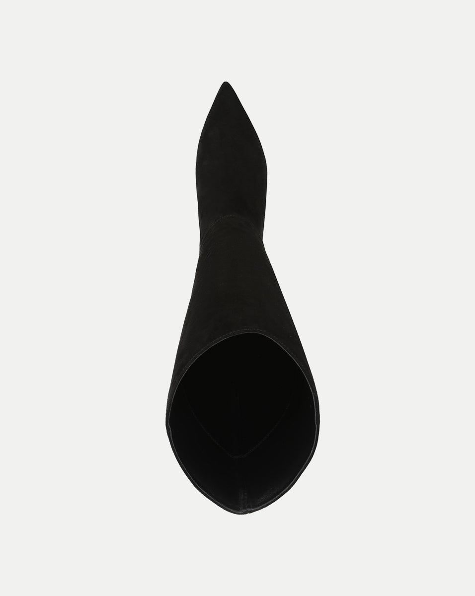 Veronica Beard | Lisa Kitten-Heel Boot in Black Black Suede