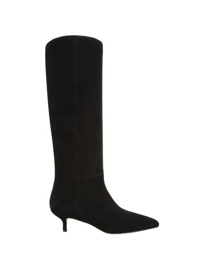 Veronica Beard | Lisa Kitten-Heel Boot in Black Black Suede