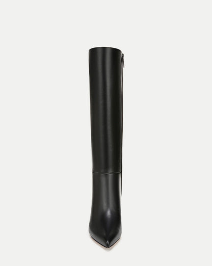 Veronica Beard | Lisa Mid-Heel Boot in Black Leather Black