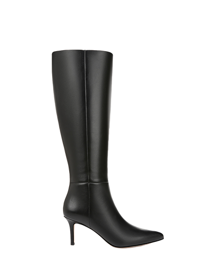 Veronica Beard | Lisa Mid-Heel Boot in Black Leather Black