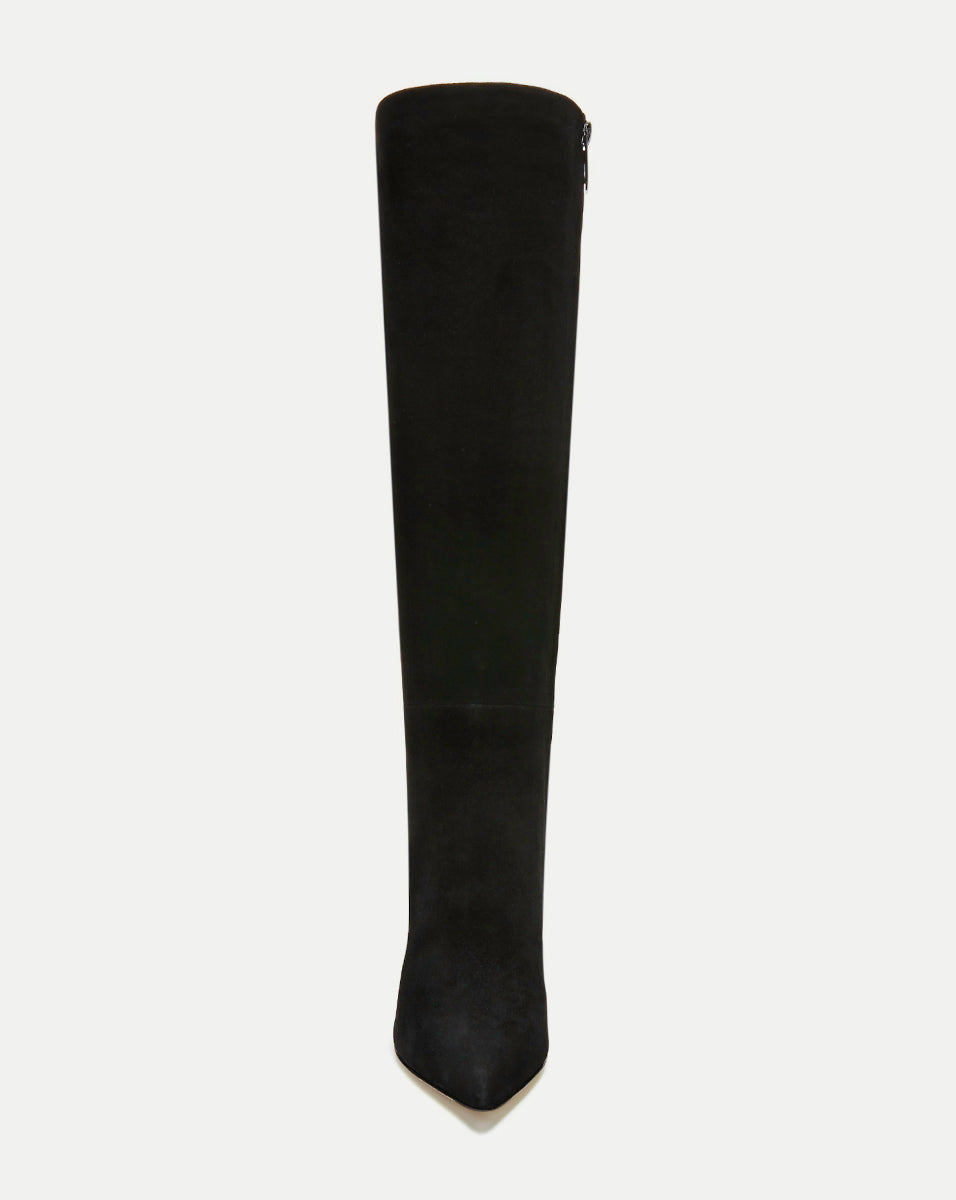 Veronica Beard | Lisa Stiletto Boot | Wide-Calf in Black Suede Black Suede