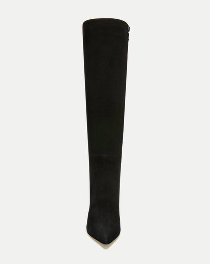 Veronica Beard | Lisa Stiletto Boot | Wide-Calf in Black Suede Black Suede