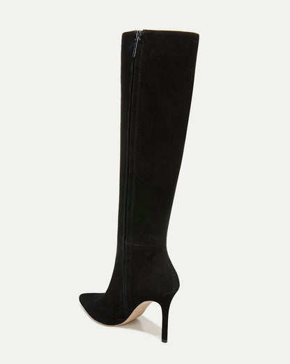 Veronica Beard | Lisa Stiletto Boot | Wide-Calf in Black Suede Black Suede
