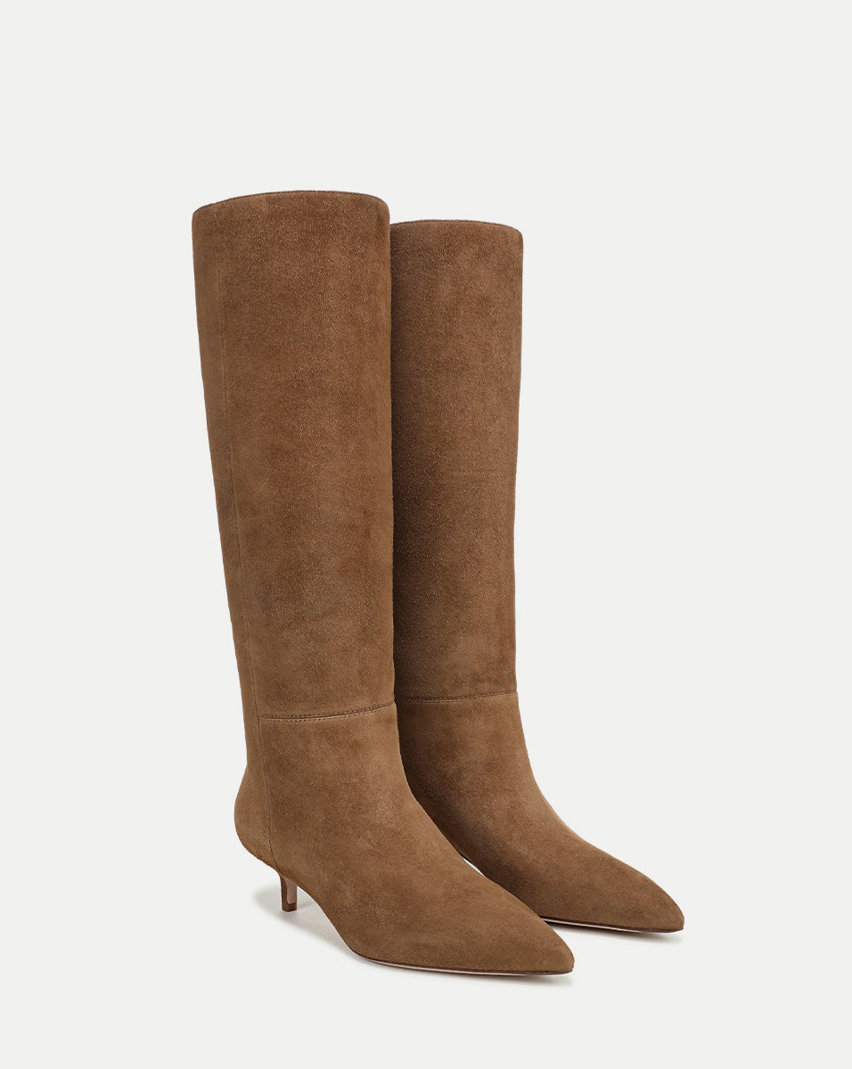 Veronica Beard | Lisa Kitten-Heel Boot in Hazelwood Hazelwood