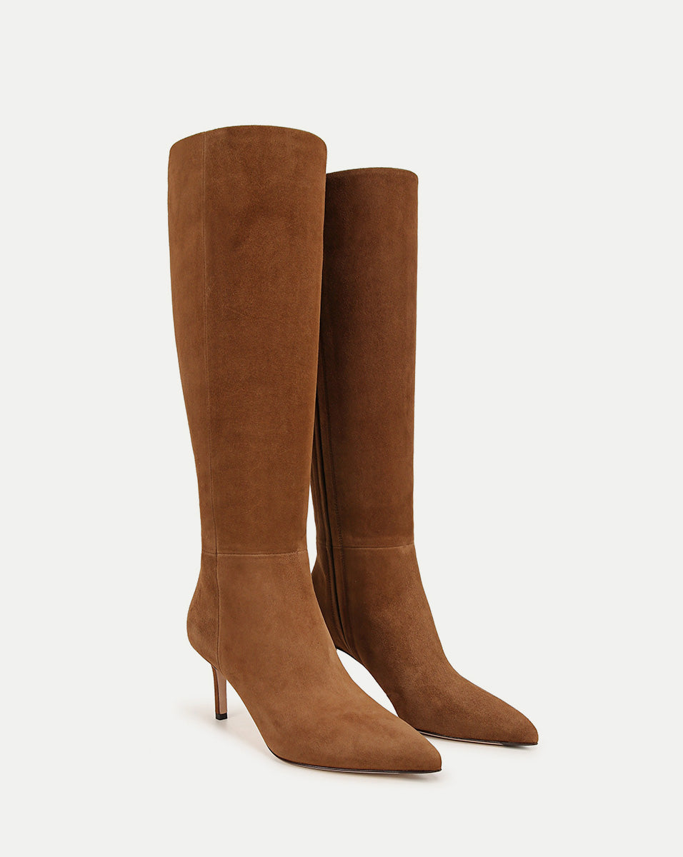 Veronica Beard | Lisa Mid-Heel Boot in Chestnut Chestnut