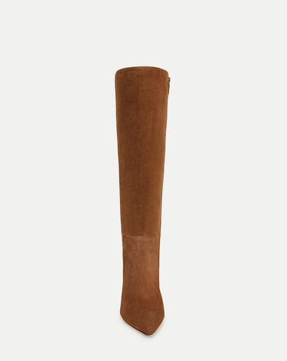 Veronica Beard | Lisa Mid-Heel Boot in Chestnut Chestnut