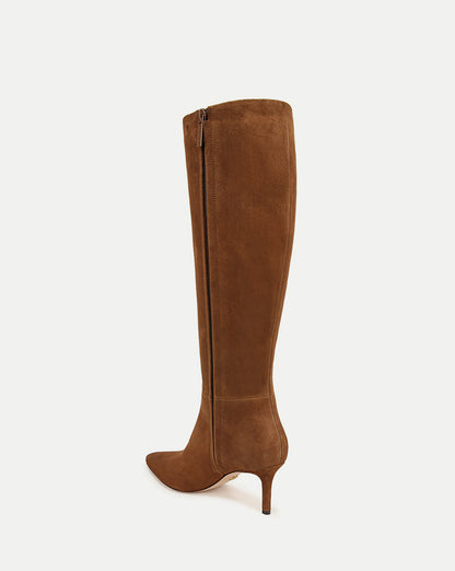 Veronica Beard | Lisa Mid-Heel Boot in Chestnut Chestnut