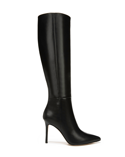 Veronica Beard | Lisa Stiletto Boot | Wide-Calf in Black Leather Black Leather