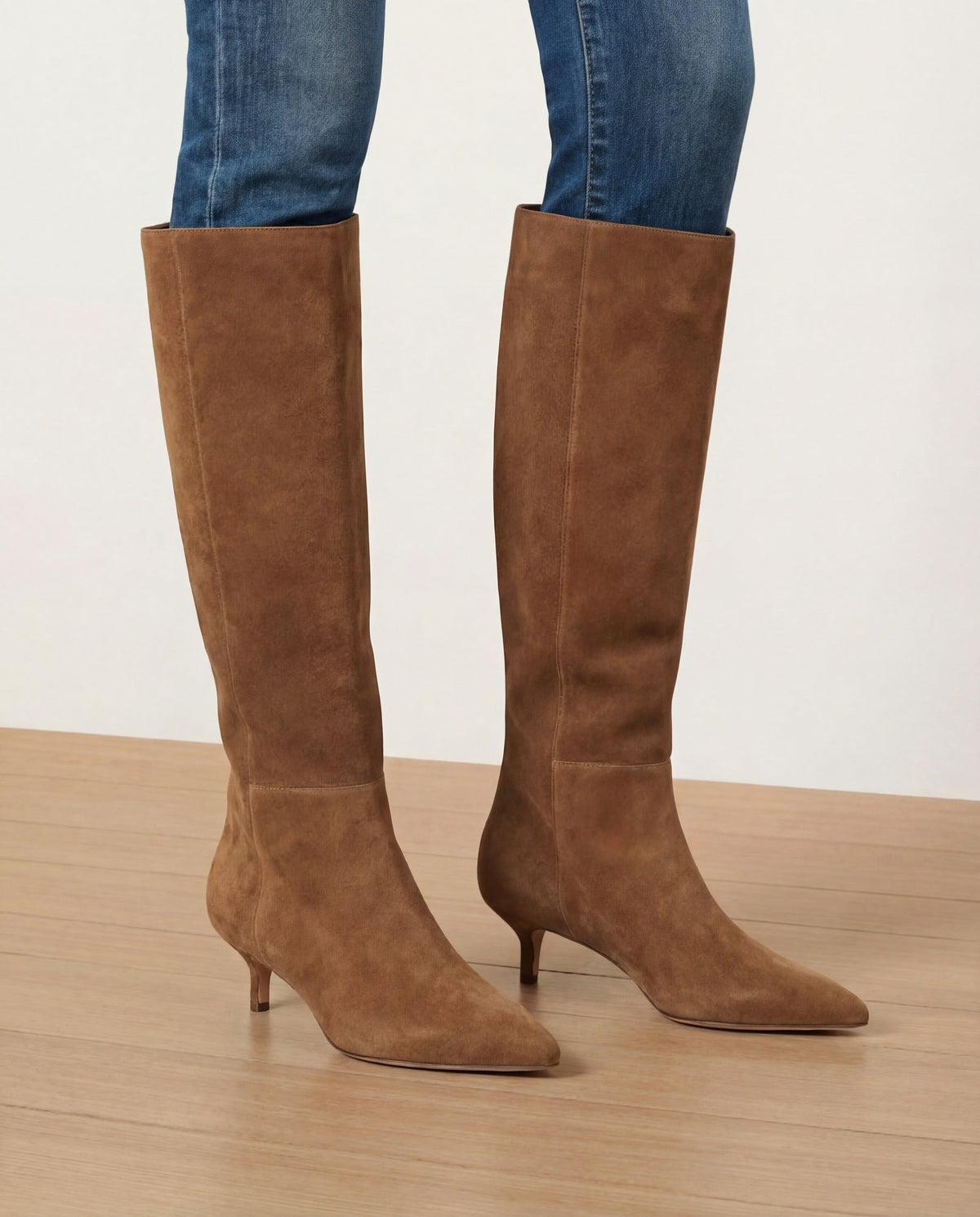Veronica Beard | Lisa Kitten-Heel Boot | Wide-Calf in Hazelwood Hazelwood