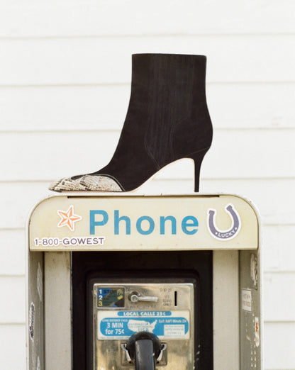 Veronica Beard | Lisa Western Mid-Heel Ankle-Boot in Black Suede Black