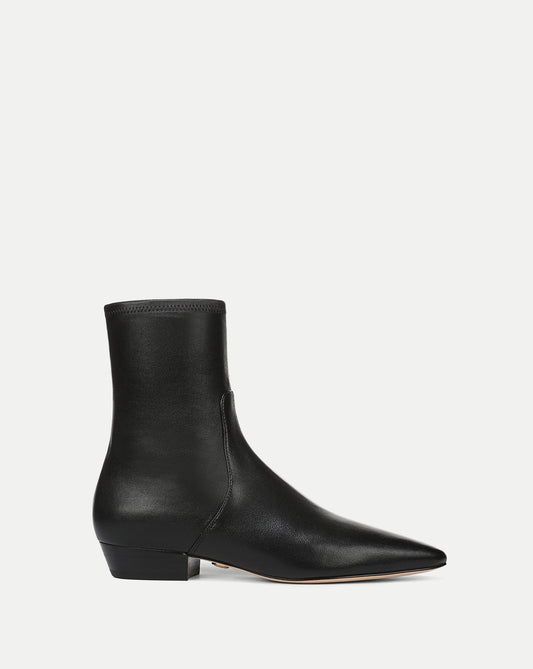 Veronica Beard | Glinda Stretch Ankle Boot in Black Leather Black
