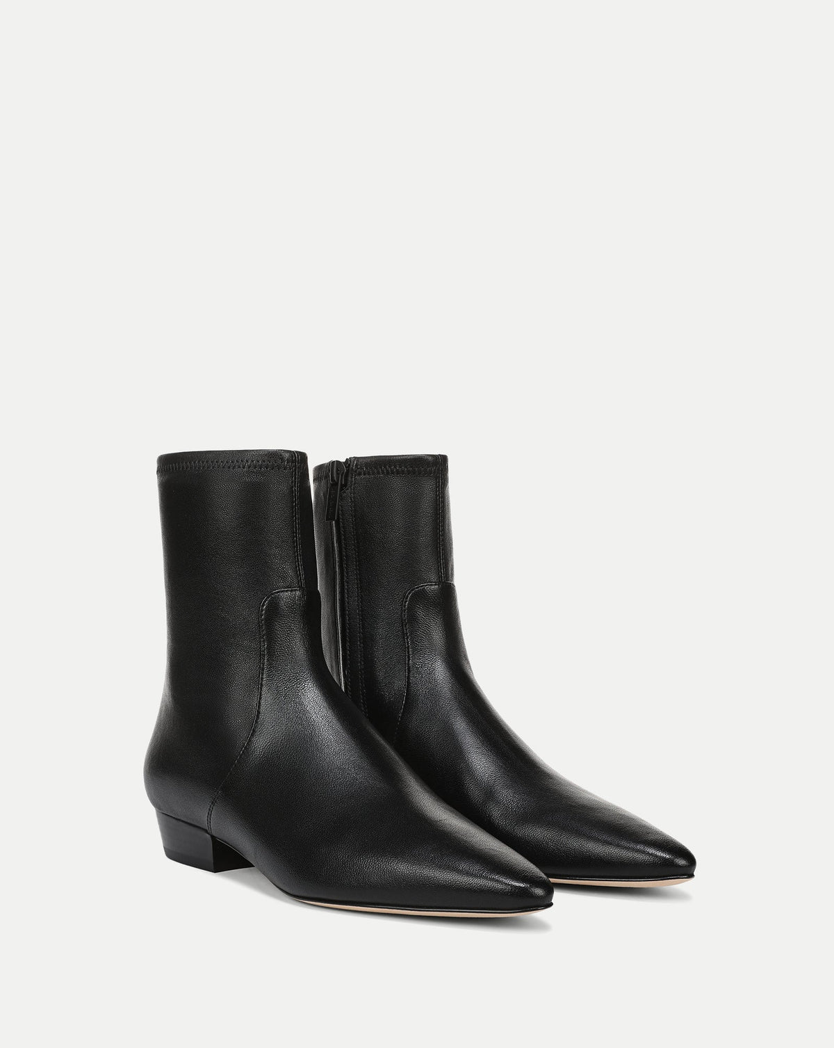 Veronica Beard | Glinda Stretch Ankle Boot in Black Leather Black