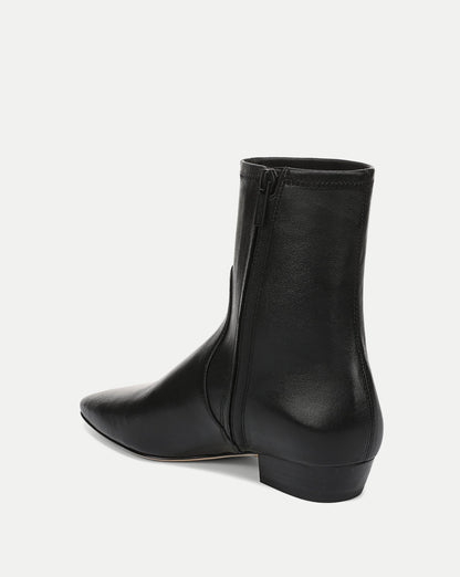 Veronica Beard | Glinda Stretch Ankle Boot in Black Leather Black