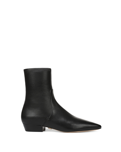 Veronica Beard | Glinda Stretch Ankle Boot in Black Leather Black