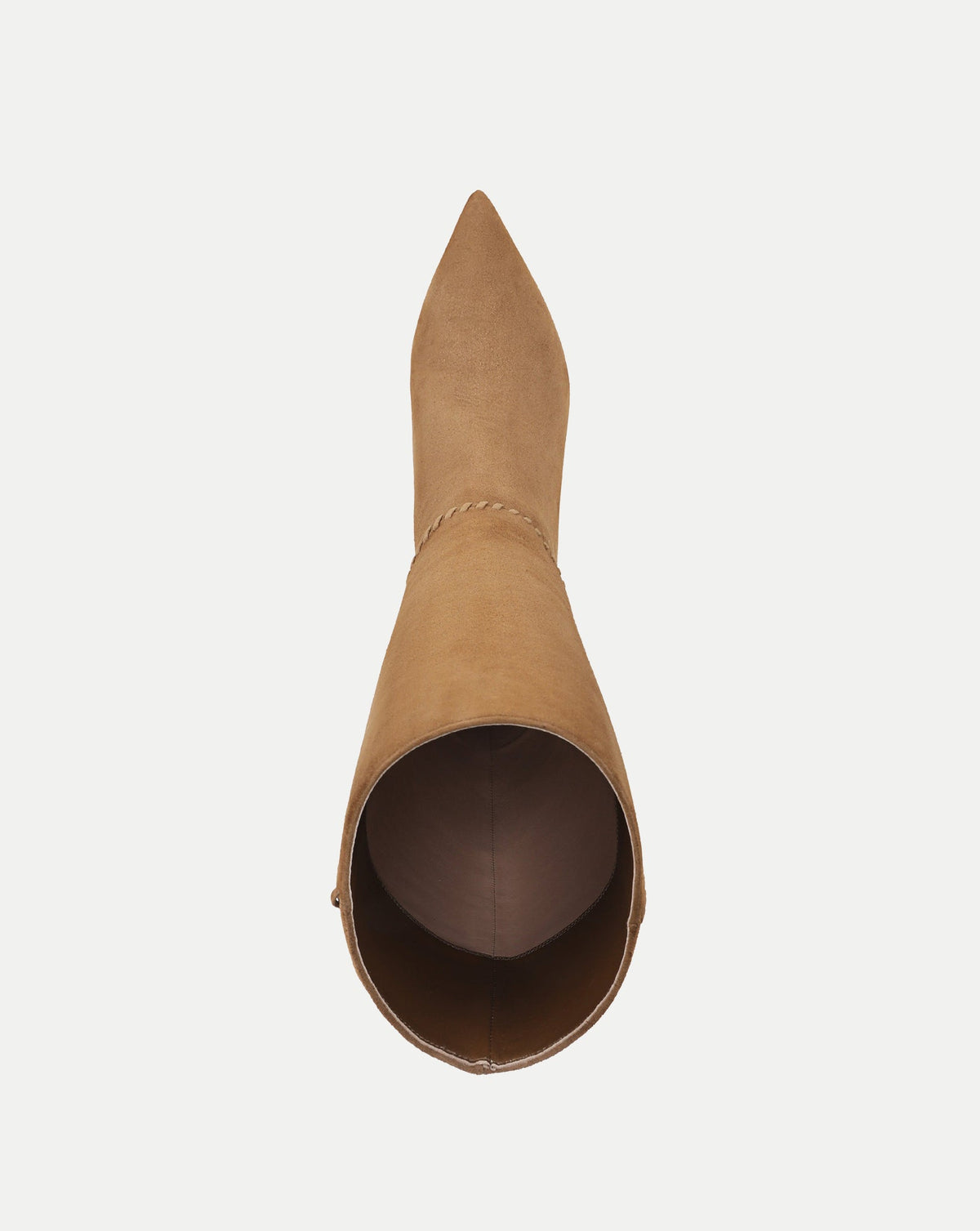 Veronica Beard | Lisa Whipstitch Kitten-Heel Boot in Brown Suede Chestnut