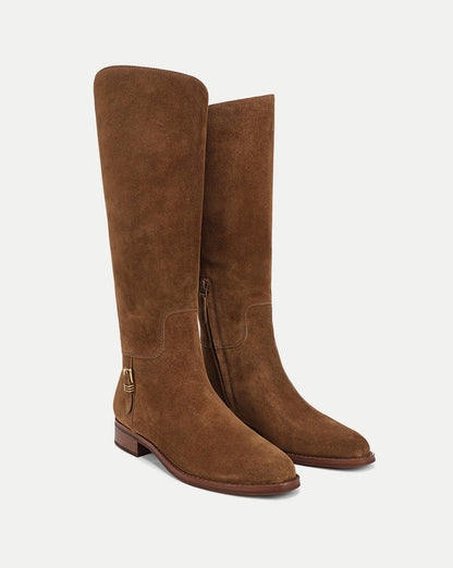 Veronica Beard | Arabelle Riding Boot in Chestnut Brown Suede Chestnut