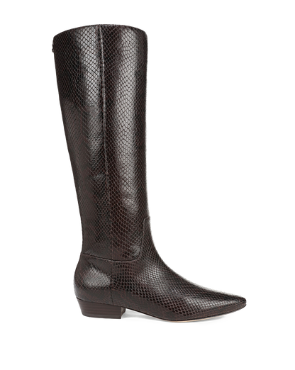 Veronica Beard | Gabrielle Tall Boot in Dark Brown Leather Espresso
