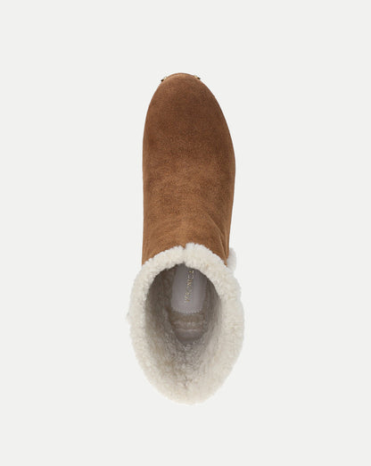 Veronica Beard | Loreen Shearling Ankle Boot in Chestnut Chestnut