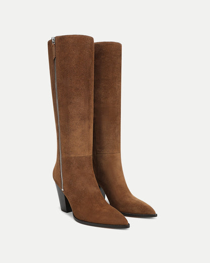 Veronica Beard | Levanne Block-Heel Boot in Chestnut Chestnut