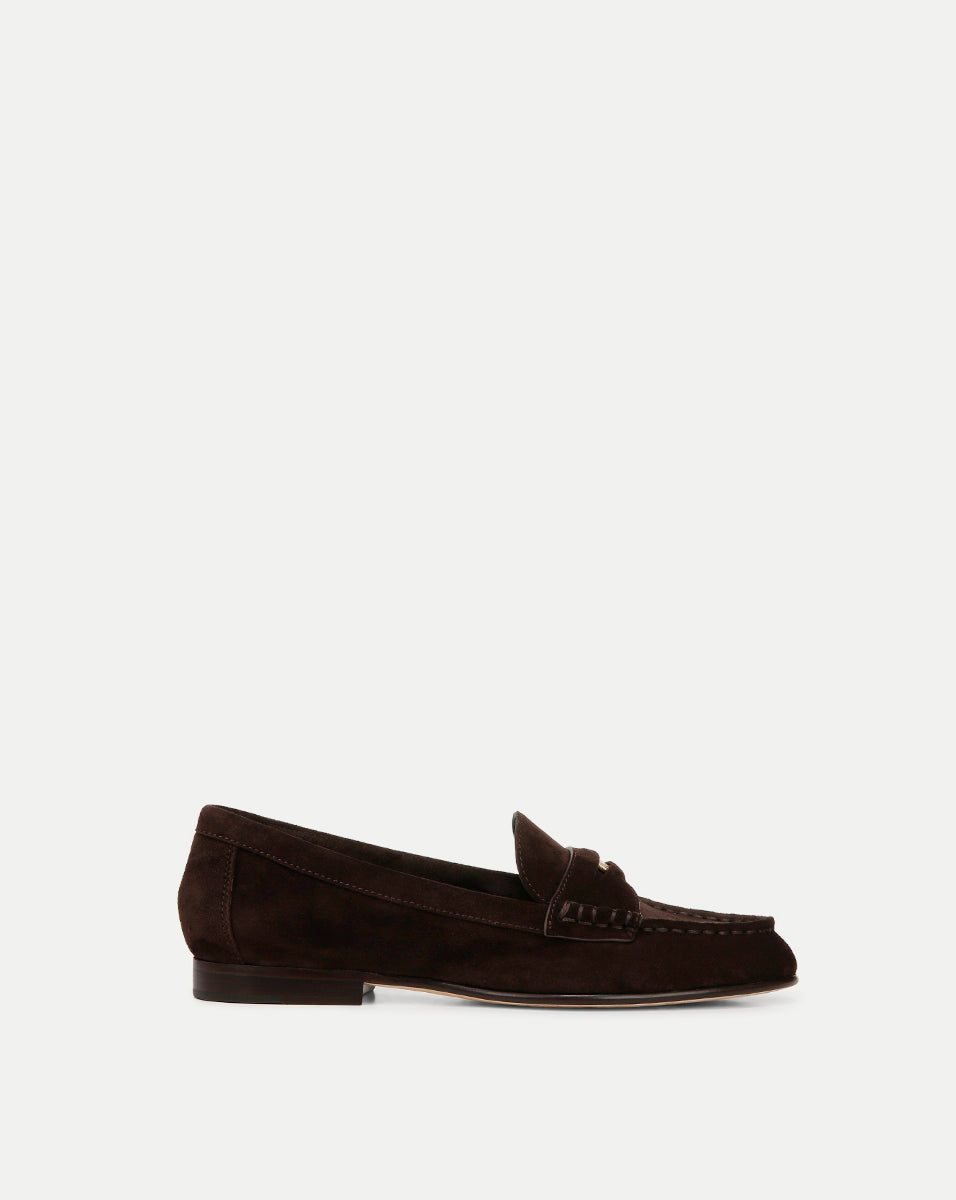 Veronica Beard | Penny Suede Loafer in Espresso Espresso