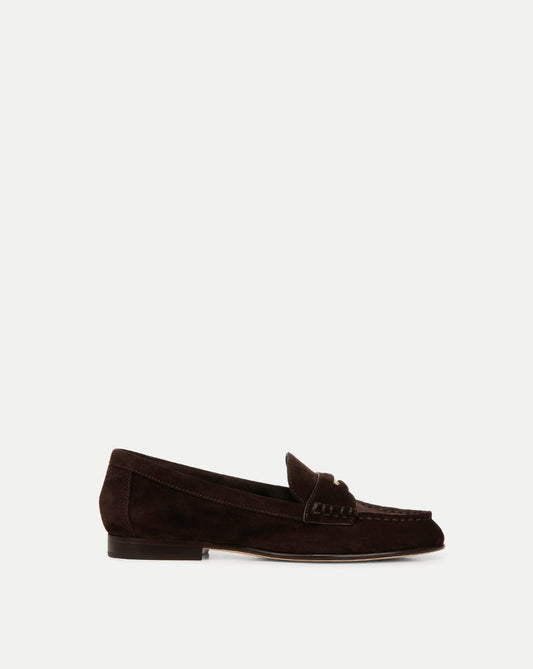 Veronica Beard | Penny Suede Loafer in Espresso Espresso