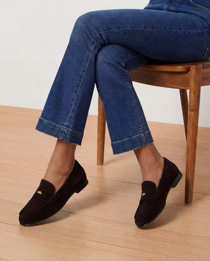 Veronica Beard | Penny Suede Loafer in Espresso Espresso