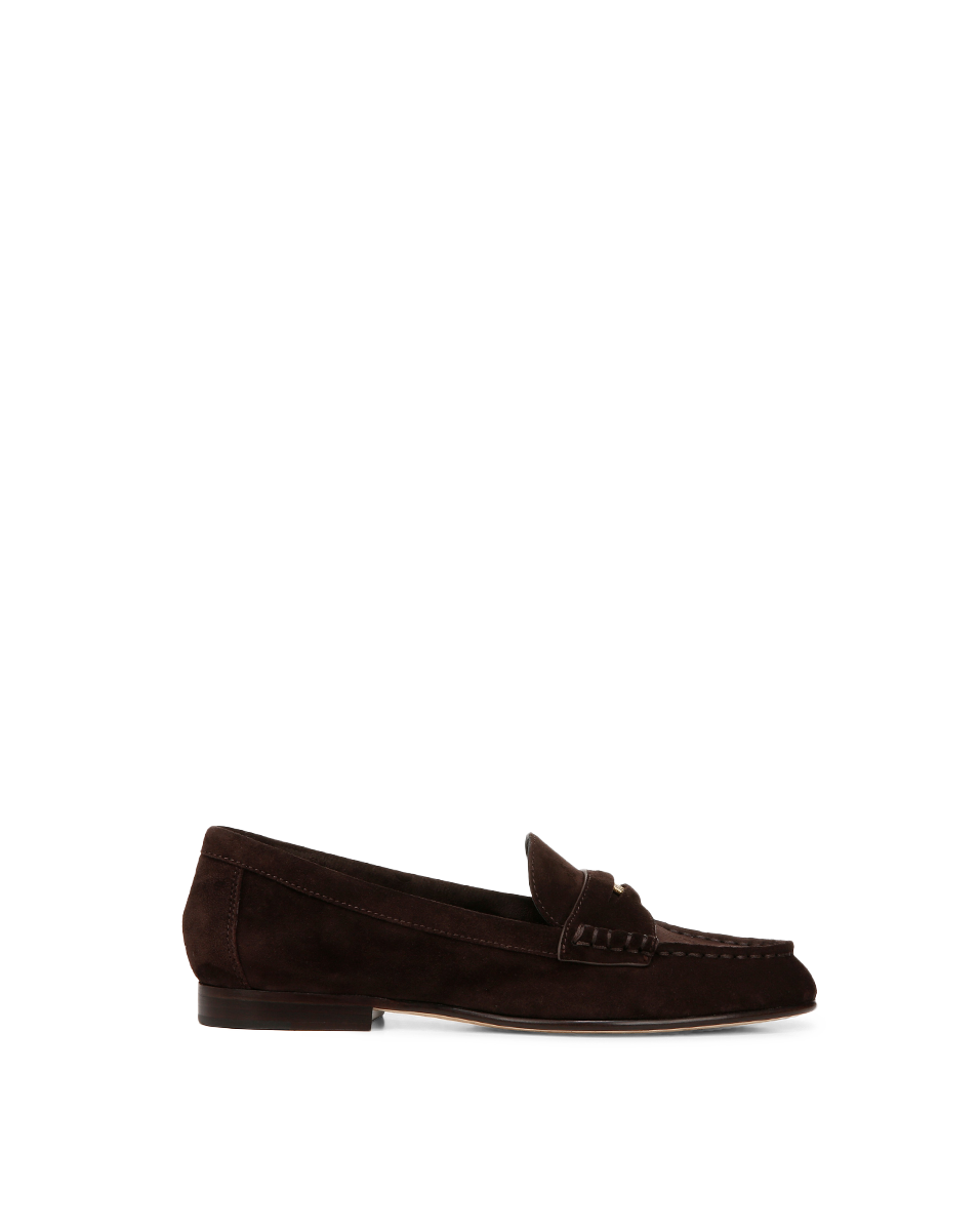 Veronica Beard | Penny Suede Loafer in Espresso Espresso
