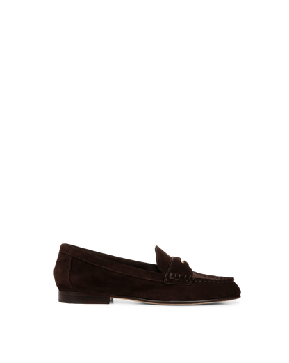 Veronica Beard | Penny Suede Loafer in Espresso Espresso