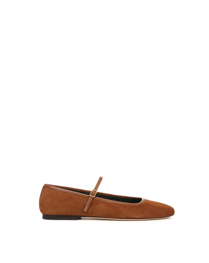 Veronica Beard | Ellie Suede Flat in Caramel Caramel