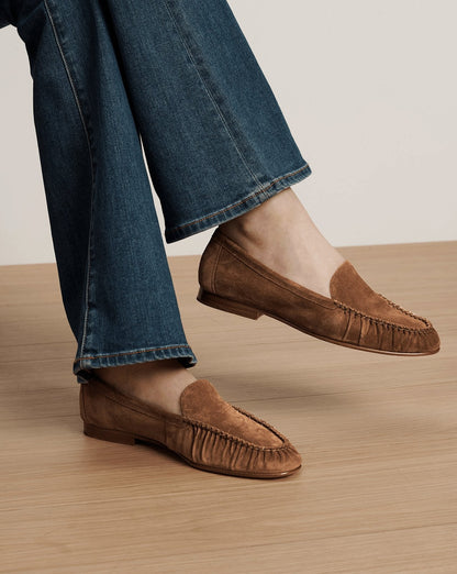 Veronica Beard | Prilla Suede Loafer in Chestnut Chestnut