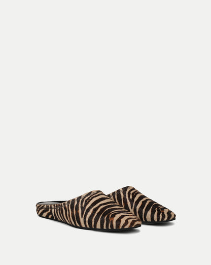 Veronica Beard | Narcisa Calf Hair Mule in Zebra Ziger