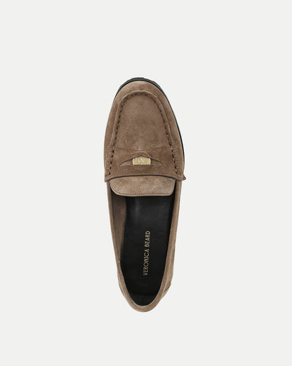 Veronica Beard | Penny Lug-Sole Loafer in Bark Bark
