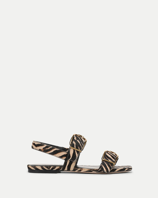 Veronica Beard | Maglio Calf Hair Sandal in Zebra Print Ziger