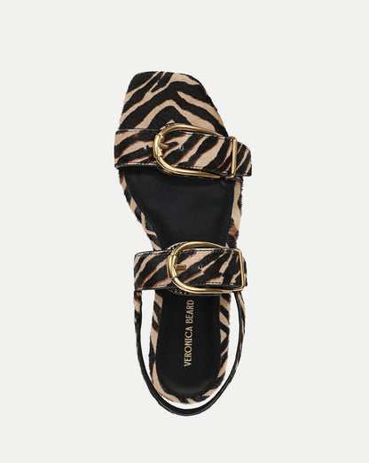 Veronica Beard | Maglio Calf Hair Sandal in Zebra Print Ziger
