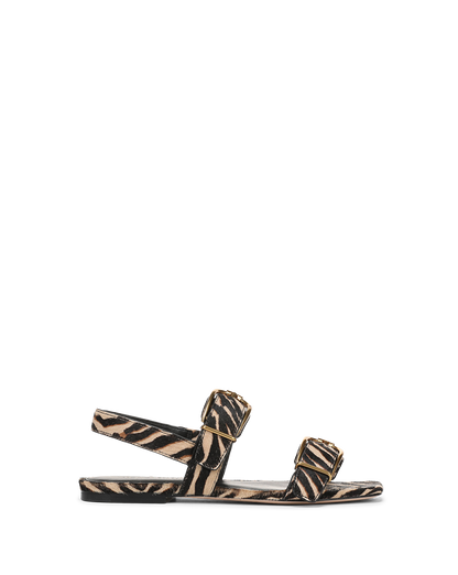 Veronica Beard | Maglio Calf Hair Sandal in Zebra Print Ziger